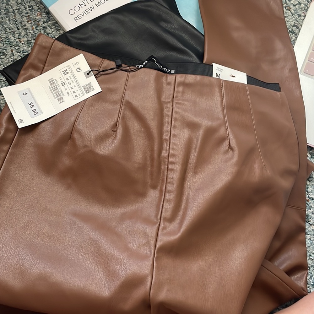 NWT ZARA leather legging high rise - Picture 10 of 10